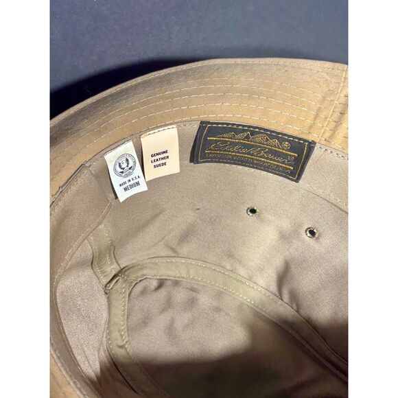 Eddie Bauer Expedition Outfitters Suede Hat Tan Leather Band Medium USA Made - Picture 4 of 5